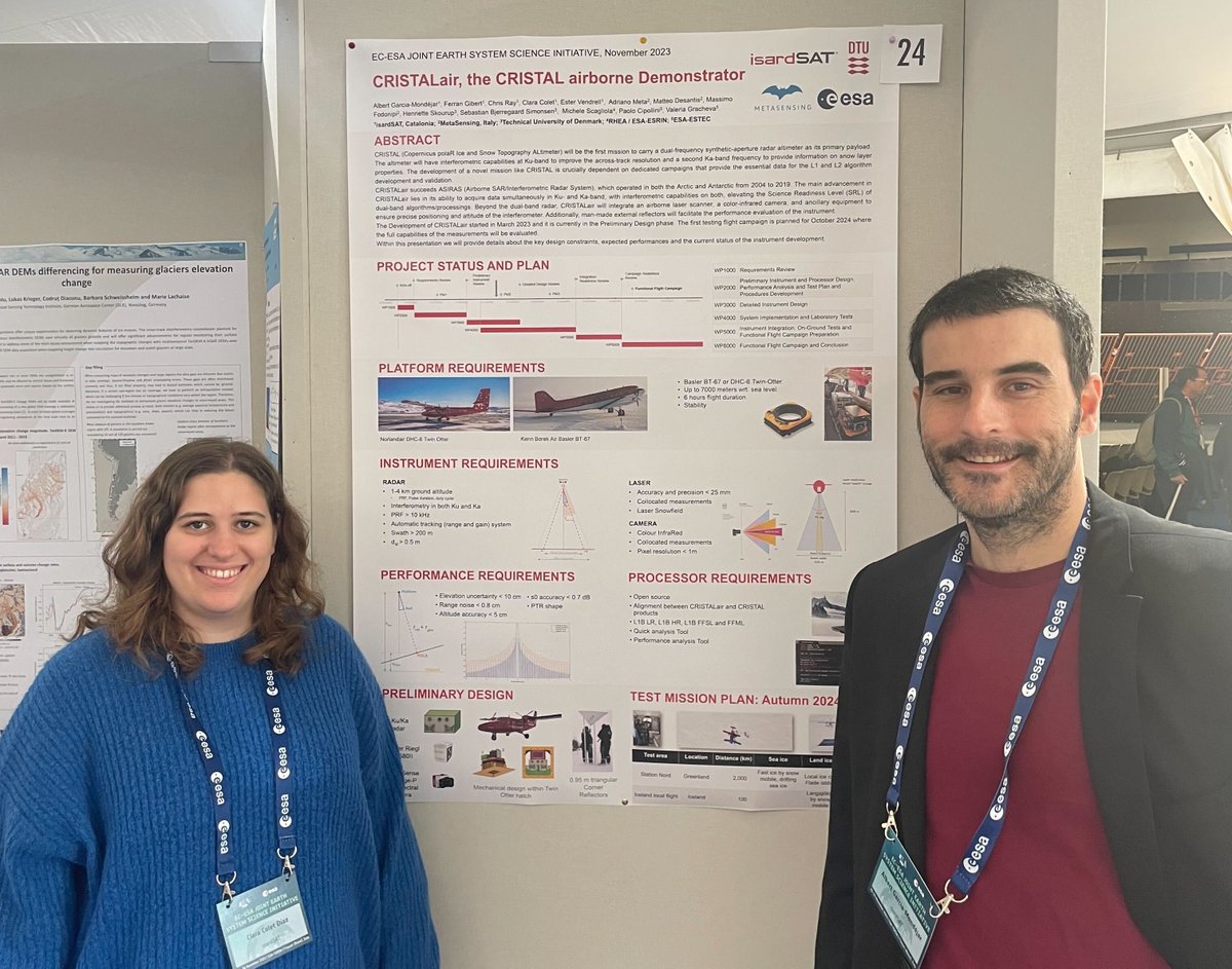 isardSAT's tweet photo. 🛩️#CRISTALair is an airborne demonstrator to support CRISTAL, the next @ESA_EO polar altimetry mission🌍
We have presented it at the @esa & @EU_Commission Joint Earth Systems Science Initiative Workshop at #ESRIN, Italy.
🔗 https://t.co/VaA4PsoGxX
@DTUcryo #MetaSensing https://t.co/9xFcz6Xah1