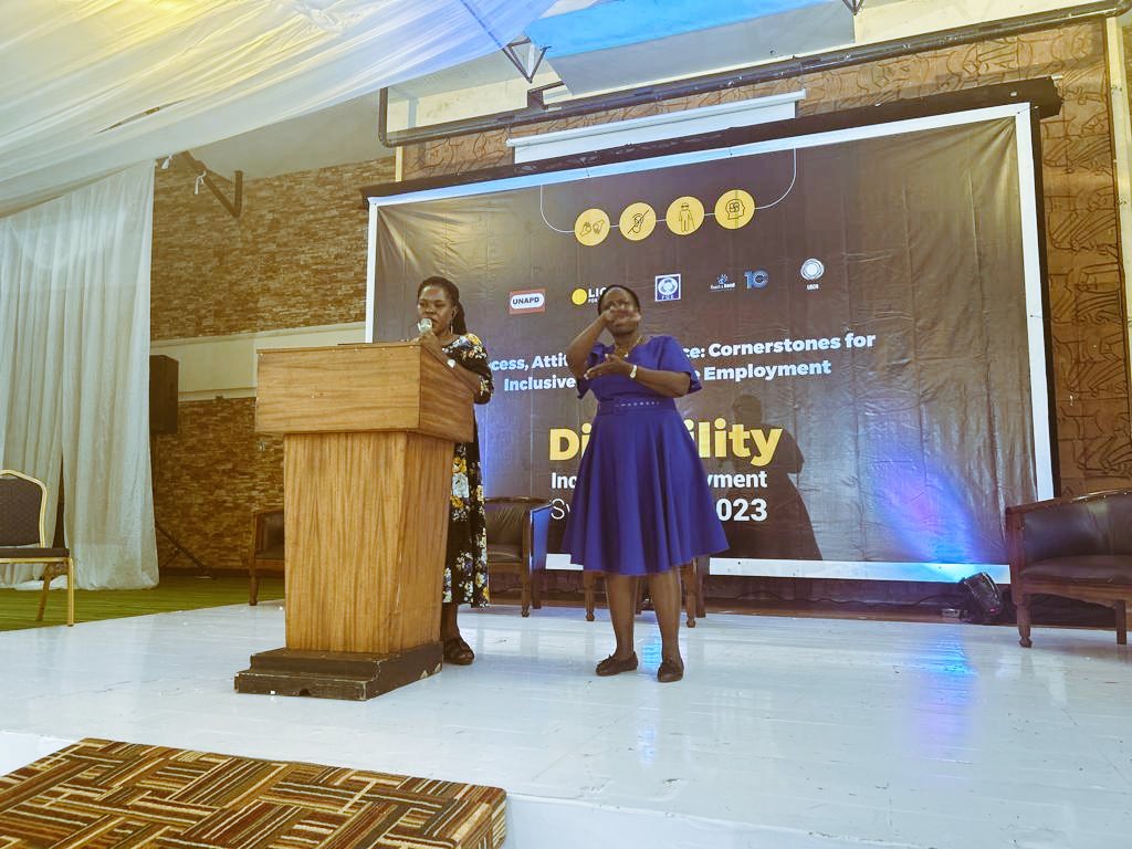 Our CEO @EstherKyozira, in her closing remarks at the Disability Inclusive Employment Symposium 2023 organized by @LftWUG @UNAPD, @FUEmployersUg, @reachahand & UBDN- requested Persons with disabilities to always prepare themselves before they go for interviews- #Employment4All