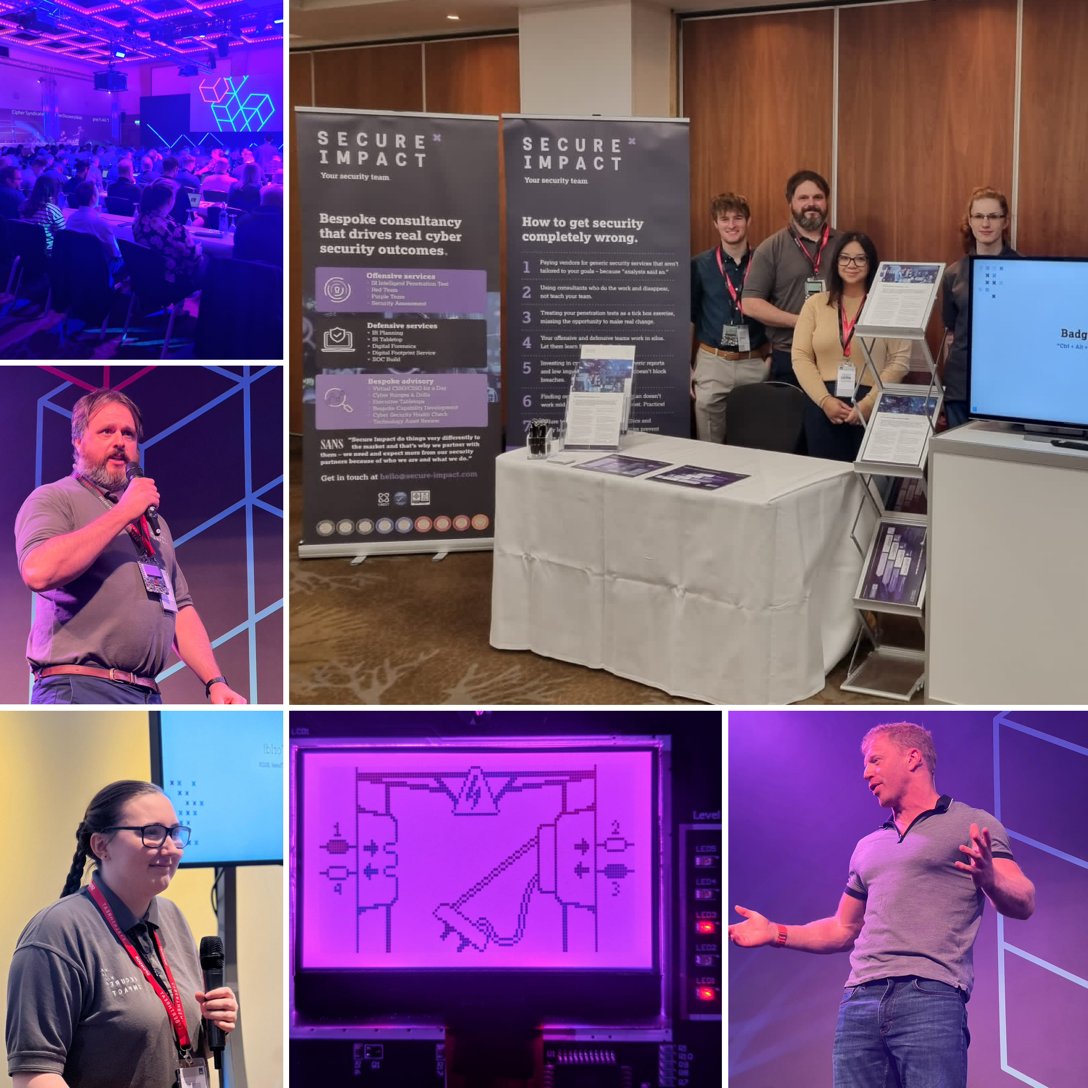 SecureImpactLtd's tweet photo. #cyberthreat23 what an event! 
Huge thanks to @SANSEMEA and @NCSC for their organising an excellent #cybersecurity event.
Kudos to the winner of the #hackablebadges challenge, enjoy your free SANS course!
For those still hacking, a walkthrough will be available next week 👏🔒 👀 https://t.co/s0xc08hsHN