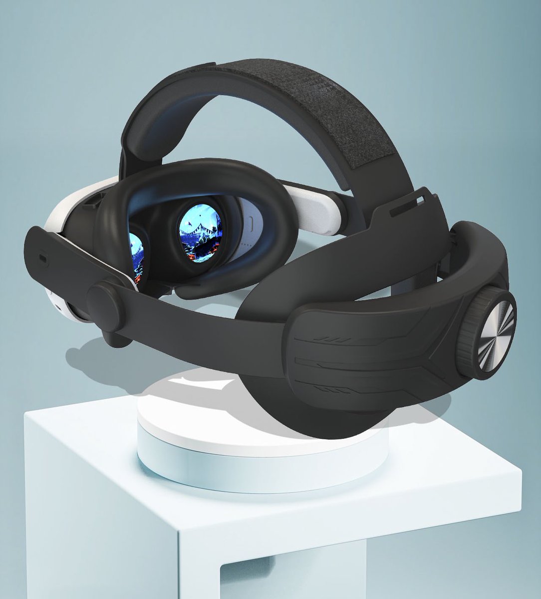 #Quest3  black adjustable functional headband for lightweight comfort
 #VRGaming #MetaQuest3 #Quest3 #vraccessories