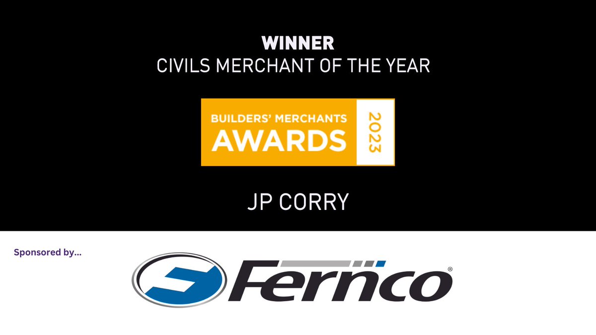 Congratulations to @JPCorry_Ireland, winners of the Civils Merchant of the Year award at today's #BMAwards. Sponsored by @FerncoLtd #BMAwards23