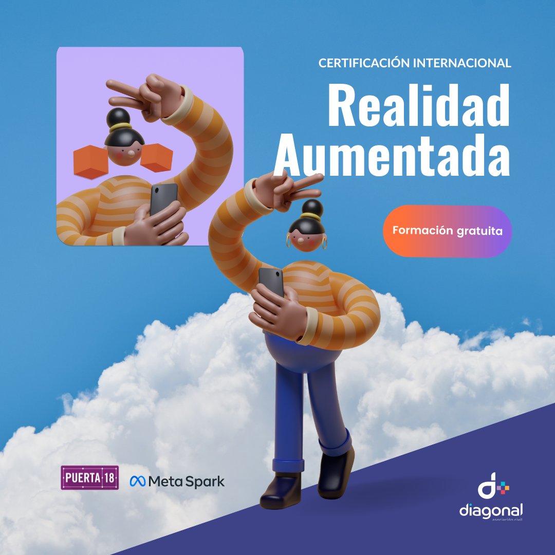 🤝En alianza con <a href="/puerta_18/">Puerta 18</a>  te proponemos convertirte en creador/a de filtros para #RealidadAumentada con certificación internacional <a href="/Meta/">Meta</a> 100% bonificada!!! ✨
🚀 Formación online y gratuita. No se requieren conocimientos previos.
¡Inscribite ahora! 👉 forms.gle/y6M47uKmBzCwhj…