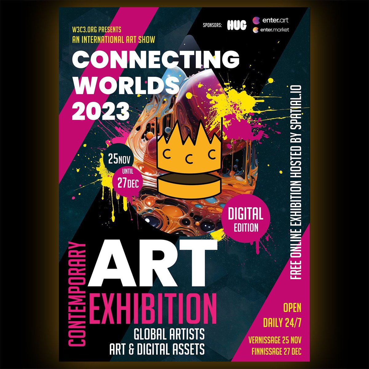 Our exhibition OPENING ist starting NOW!
Join us and tell us about your artistic journey.
buff.ly/3uxC0fF 
#w3c3 #thehug #exhibition @enternft @thehugxyz #art