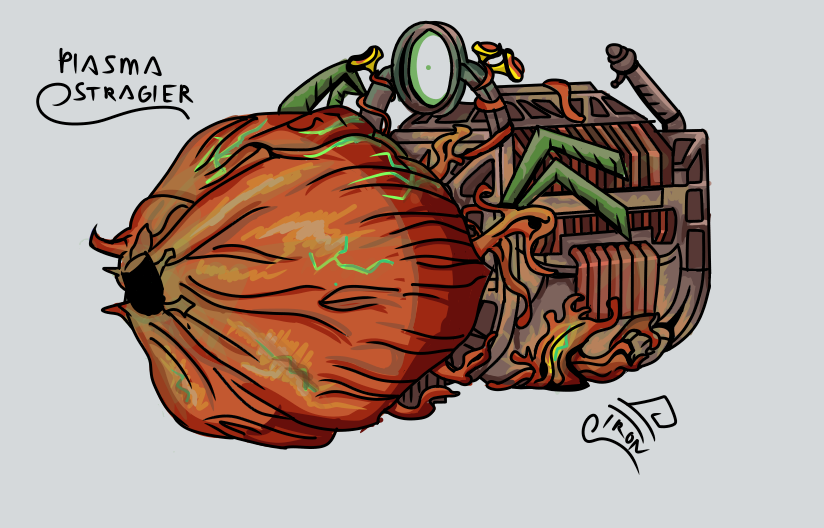 Fallout's tweet photo. Inspired by the Strangler Heart Power Armor, Discord user irongunmen created this Plasma Strangler weapon concept! #FalloutFanArtFriday https://t.co/qinwRtnhwi