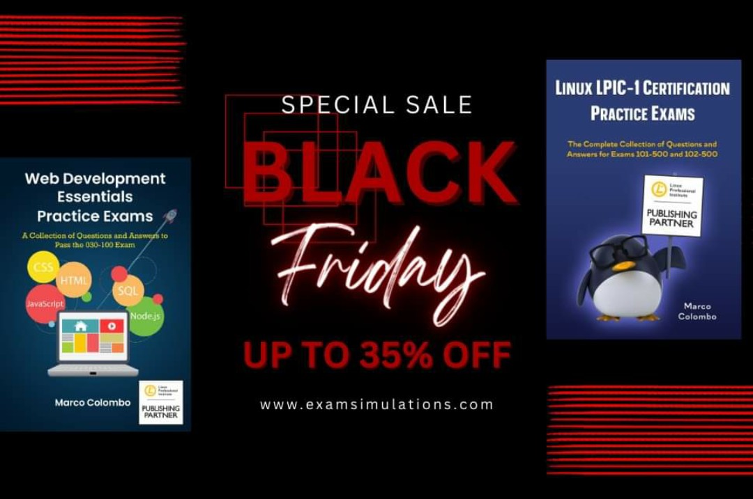 1Lpic's tweet photo. Do you want to practice linux or web development to get a certification by @LPIConnect?

Don't miss this opportunity for black friday for #linux #lpic1 #certification and #webdevelopmentessentials #certification (#html #css #javascript #nodejs #SQL) https://t.co/iKQHjCWLiF
