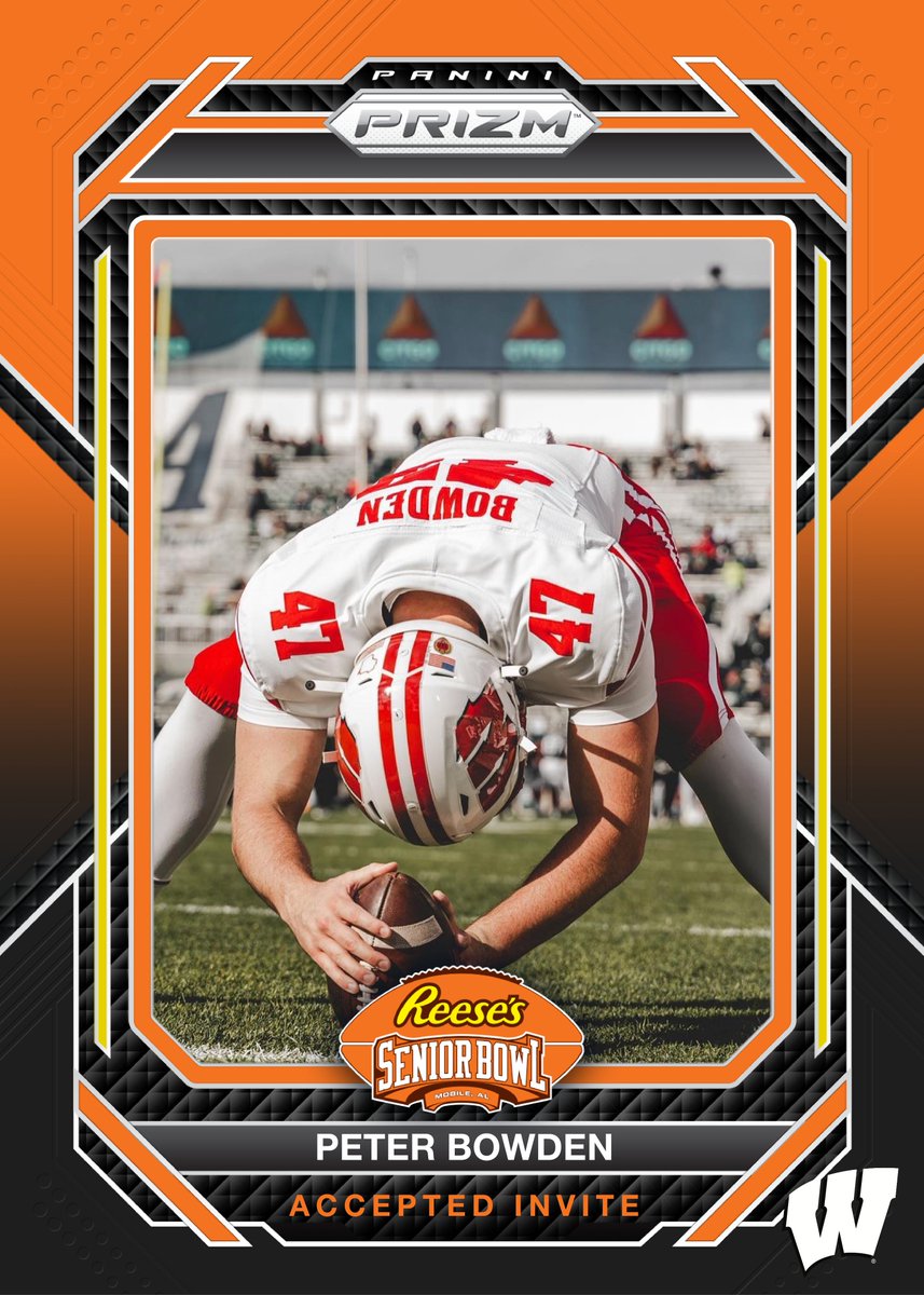 🎯OFFICIAL! LS Peter Bowden @PBowdenSnaps from @BadgerFootball has accepted his invitation to the 2024 Reese's Senior Bowl 💪💪💪 #OnWisconsin #BestOfTheBest #TheDraftStartsInMOBILE™️ @JimNagy_SB @PaniniAmerica #RatedRookie