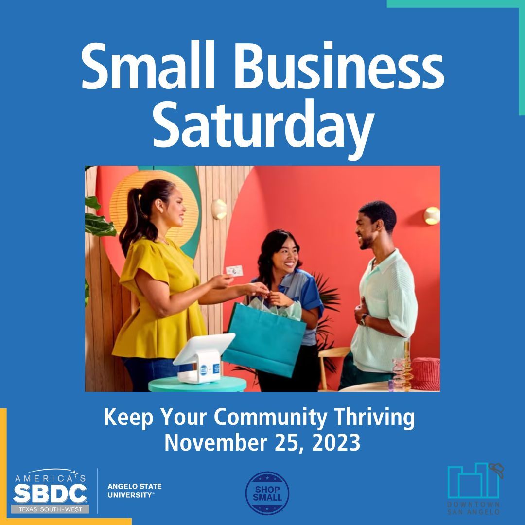 Keep our economy alive and thriving by shopping at your local businesses tomorrow Saturday, November 25th! 

#ShopSmall #AmericasSBDC #SupportLocal #ShopSmallSaturday