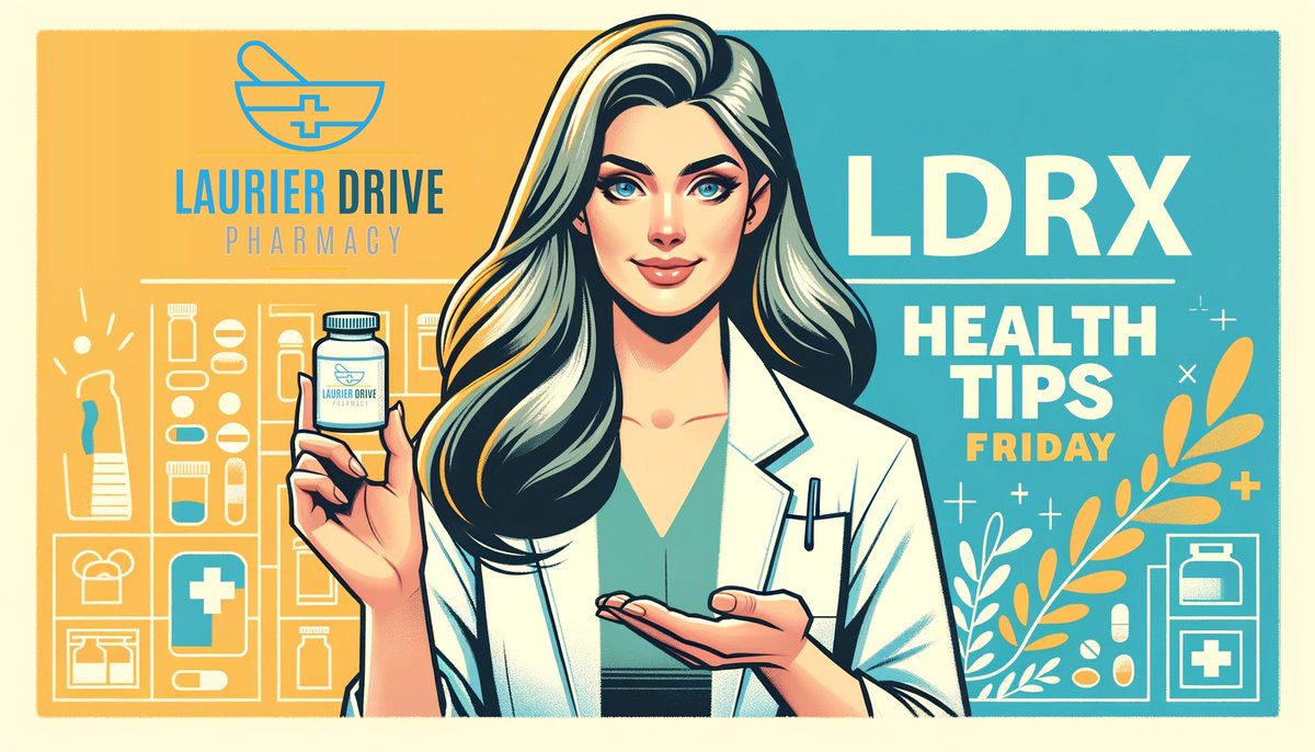Welcome to LDRX Health Tips Friday! 
🔗 Drug Interactions: Inform your pharmacist about all the medications you are taking, including over-the-counter drugs, supplements, and herbal remedies, to avoid harmful interactions. #LaurierDrivePharmacy #HealthTips