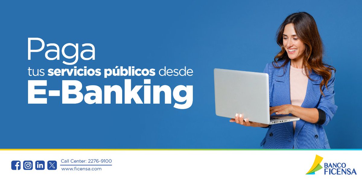 ficensa_hn's tweet photo. ¡Ahorra tiempo pagando en línea tus servicios públicos! 💻💯

#ficensa #serviciospublicos #honduras #ebanking https://t.co/eiQUXXzUcU