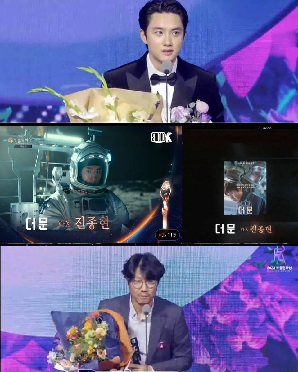 EXOPublicity's tweet photo. CONGRATULATIONS D.O. & THE MOON GRABBED 4 AWARDS WITHIN 2023 🥳🎉🏆@weareoneEXO @companysoosoo_

BLUE DRAGON FILM AWARD : 
🏆THE MOON — TECHNICAL AWARD!!

BUIL FILM AWARDS : 
🏆D.O. — STAR OF THE YEAR AWARD!! 
🏆THE MOON — ART & TECH AWARD!! 
🏆Director Jin Jonghyeun — BEST ART DIRECTION award for THE MOON !!