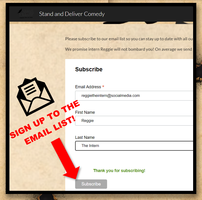 SandDcomedy's tweet photo. Did you know we have a mailing list?📧
No spam, only info and offers!😜
📧Sign up today!⬇️
https://t.co/2VGZRBE5fs
#rdg #rdguk #inrdg #comedy #standup #standanddeliver #supportlocal #supportsmallbusiness #deliveringlaughssince2016 #cinema #readingbiscuitfactory https://t.co/D82cKwt2d4