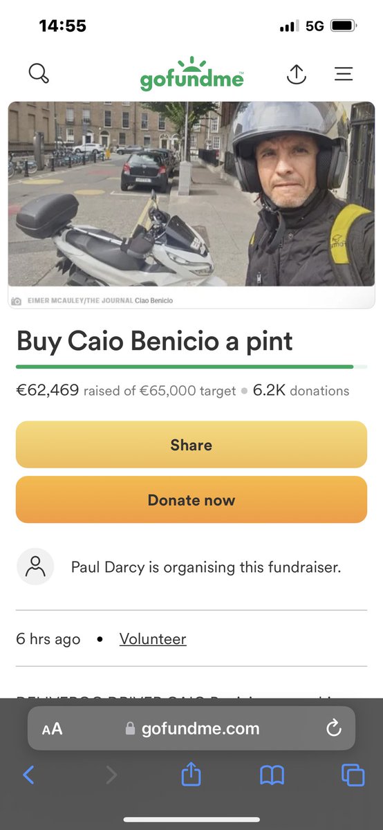Caio Benicio acted on instinct, jumped off his bike and saved lives. The below fundraiser is way more representative of Irish people than the disgraceful scenes we witnessed in Dublin last night.

Delighted for that man.