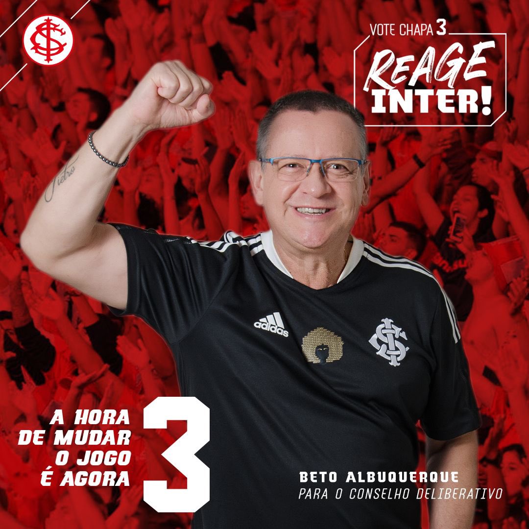 BetoAlbuquerque's tweet photo. Boralá sócio colorado! Dia 09/12 você vota para Presidente, são dois candidatos. Depois você vota para o Conselho Deliberativo!Votação super importante para alterar e mudar a composição do Conselho do Inter! Por um CD dos sócios não só do Presidente! Vamos de #Chapa3 #ReageInter https://t.co/50pcqd9STo