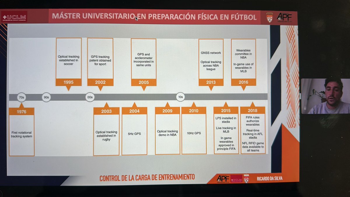 📚 XVI Máster PF - Jornada 5  

Continua la jornada con Ricardo Da Silva <a href="/daSilvaGR/">Ricardo da Silva</a> , que está exponiendo como se realiza el control de la carga de entrenamiento en un equipo de fútbol profesional. Ejemplo práctico con contenido real. 

¡Es un lujo para nuestros alumnos!