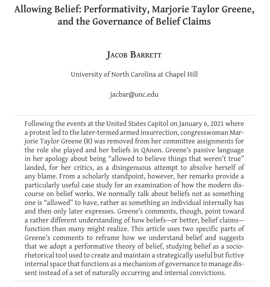 jakebarrett25's tweet image. Excited to see this out! I wrote the first version several years and many political moments ago, but that almost makes the case study even more interesting. Find my article, as well as the whole special issue “Belief, Reconsidered” @ircriticalrel here: journal.equinoxpub.com/IR/index