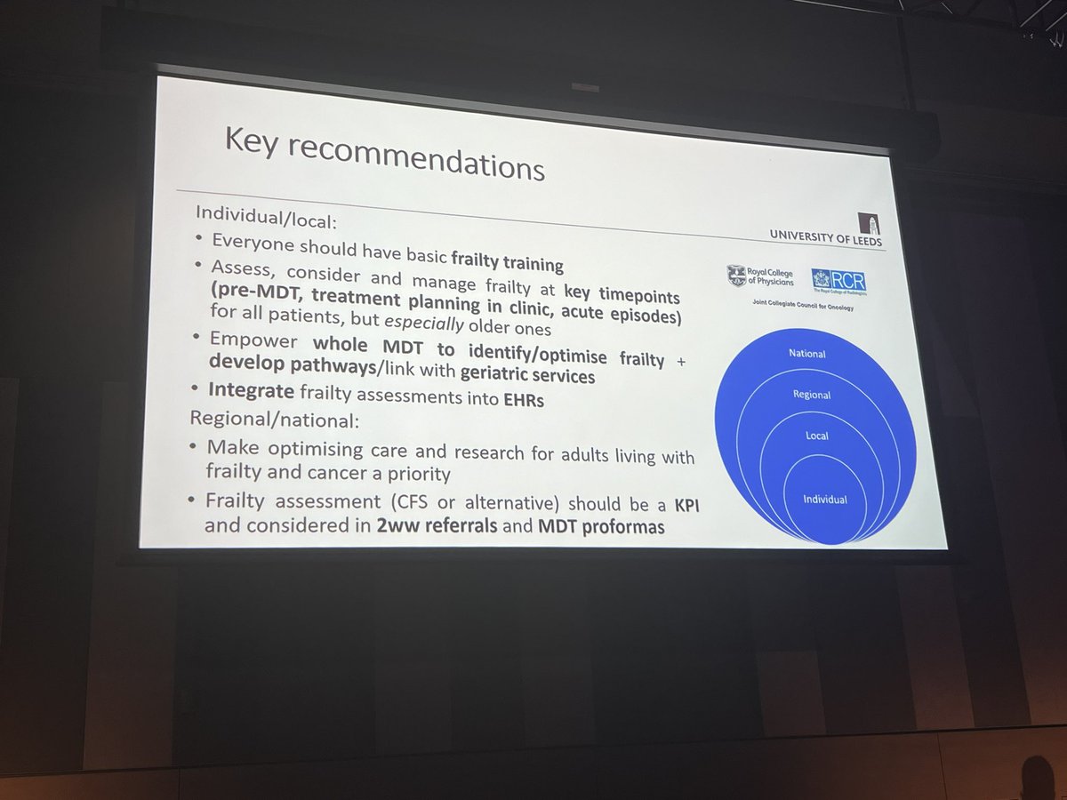 I think as geriatricians we’ve got to be more open minded to the treatment options for older Ca adults….mainly a note to myself 🙋🏽‍♀️ Working together with oncology & the wider MDT will make a difference to patient care Great talk @Jess_Pearce_ 👏🏽👏🏽 #BGSConf @GeriSoc