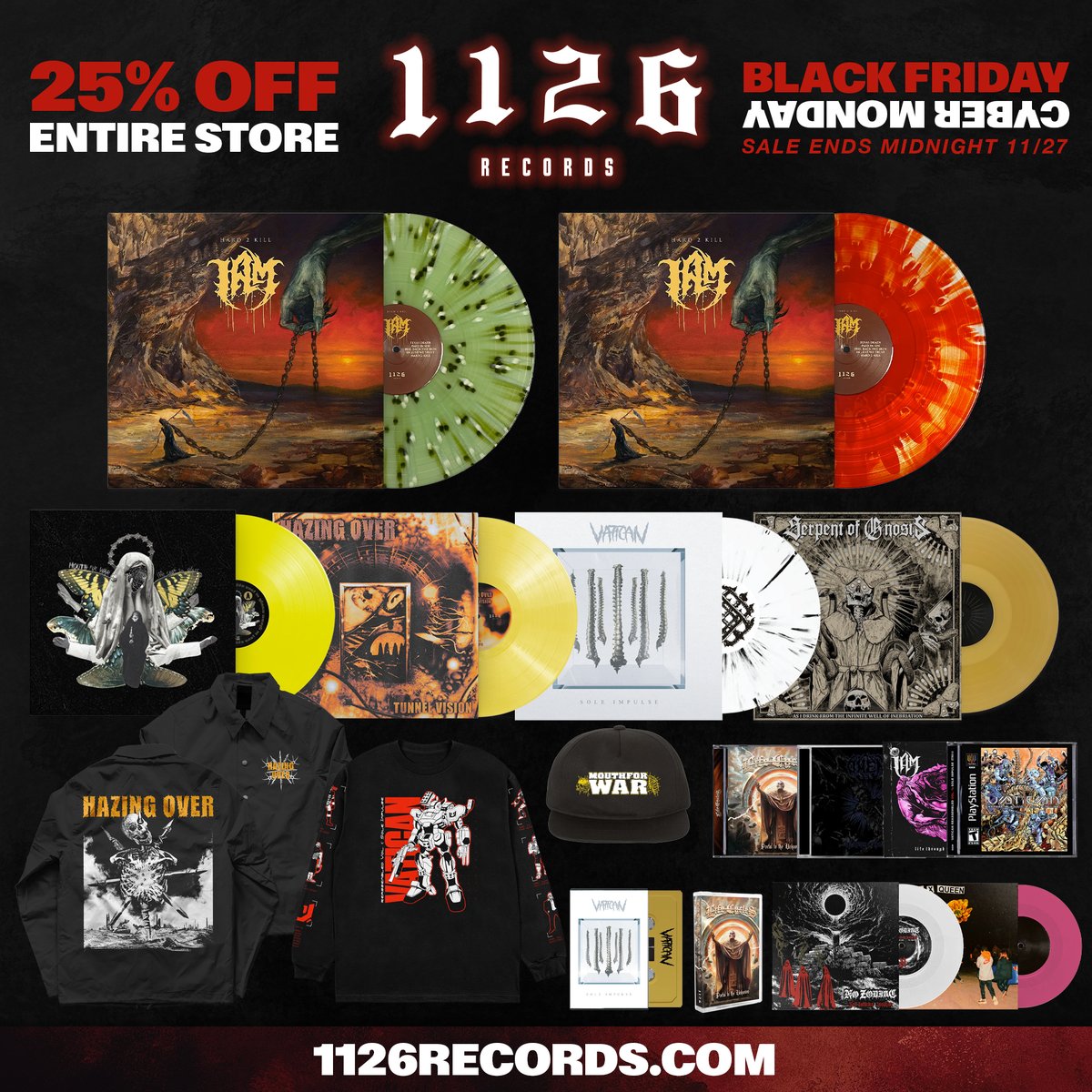 WEEKEND SALE
COP SOME MERCH &amp; VINYL 25% OFF
1126records.com