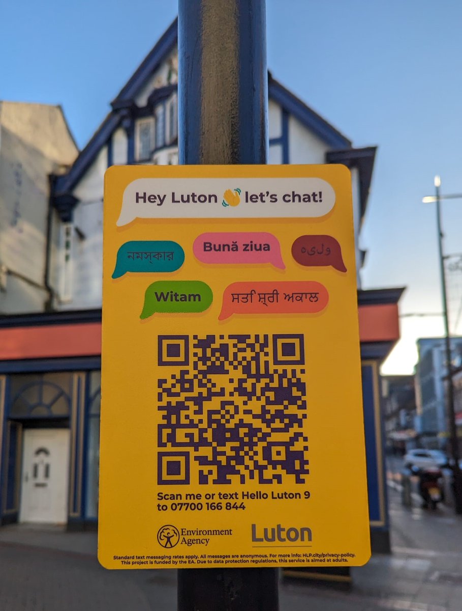 Ever talked to a lamppost? 🤔

Well now you can as part of a flood resilience project which also gives info on town centre green space developments <a href="/HelloLampPost_/">Hello Lamp Post</a>

Look out for signs in the town &amp; scan your mobile for a text chat 👀
#FloodActionWeek
m.luton.gov.uk/Page/Show/news…