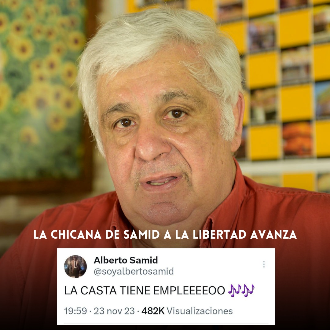 canalextratv's tweet photo. Alberto Samid lanzó una chicana contra La Libertad Avanza, luego de los anuncios de la conformación de su Gabinete: "La casta tiene empleo 🎶".
#albertosamid https://t.co/sgq5UXtYK1
