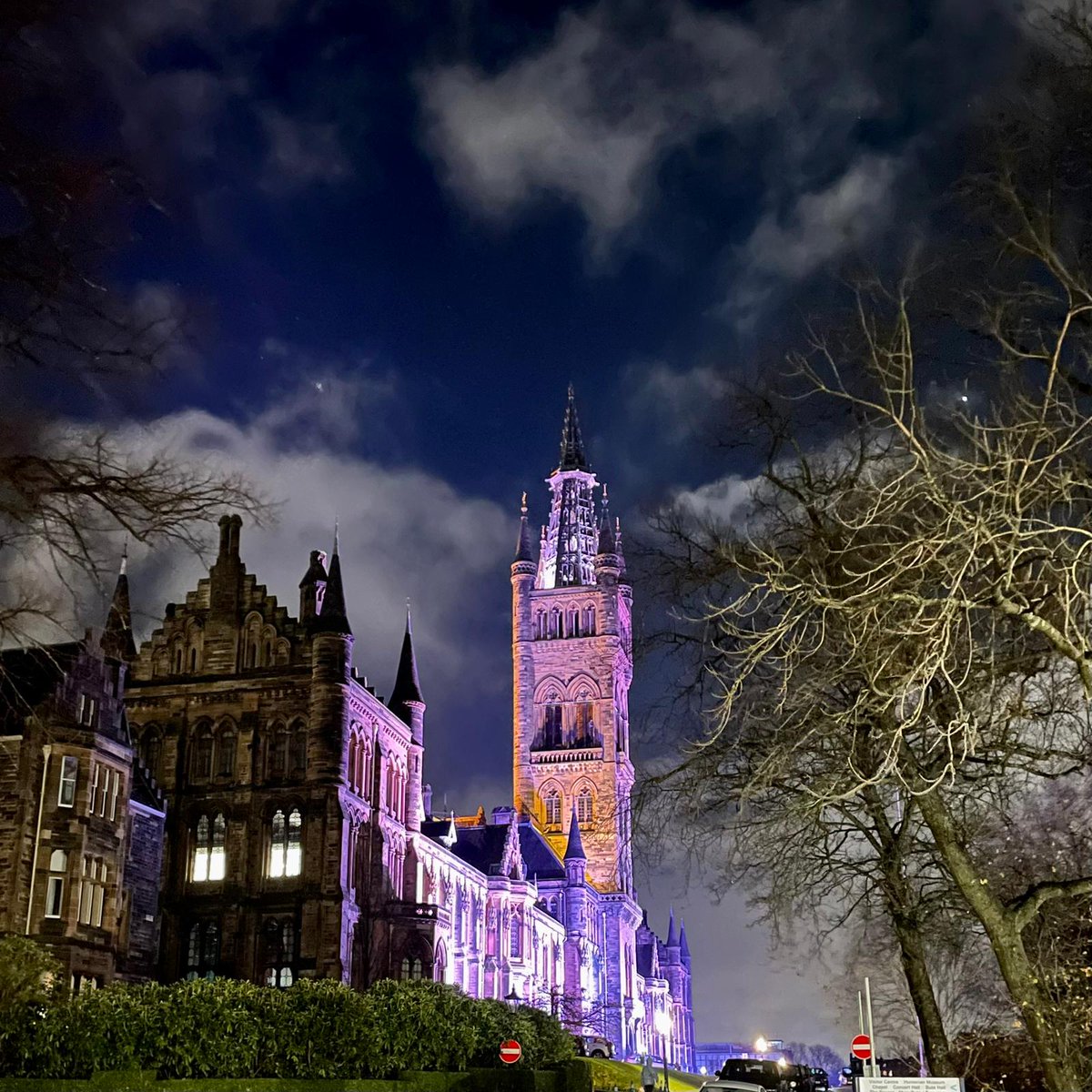 From 25 Nov, our tower will be lit purple as we mark the @UN's 16 Days of Activism against Gender-Based Violence 💜 To coincide with #16Days, we are launching a new campaign, ‘Together Against Gender-Based Violence’ with @glasgowunisrc. Events: gla.ac/3SP8vQB