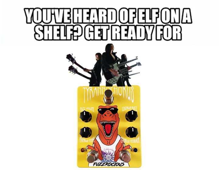 fuzzrocious's tweet image. Can u guess today’s “elf on a shelf” meme?
Remember - it has to use the name of the pedal &amp;amp; it has to rhyme!
#fuzzrocious #fuzzrociouspedals #stompbox #stompboxes #effectspedals #effectpedal #effectpedals #fuzzpedal #fuzzpedals #guitarpedal #guitarpedals #basspedal #basspedals
