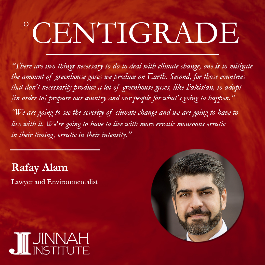 JinnahInstitute's tweet photo. At #CentigradeConference, "Pakistan's Race to Resilience,"

@rafay_alam, Lawyer and Environmentalist stressed the need for mitigation and adaptation to tackle climate stress and stated that,

"“There are two things necessary to do to deal with climate change, one is to #mitigate the amount of greenhouse gases we produce on Earth. Second, for those countries that don't necessarily produce a lot of greenhouse gases, like Pakistan, to #adapt [in order to] prepare our country and our people for what's going to happen.”

#CentigradeConference2023 #ClimateFinance #ClimateAdaptation #ClimateResilience #ClimateAction