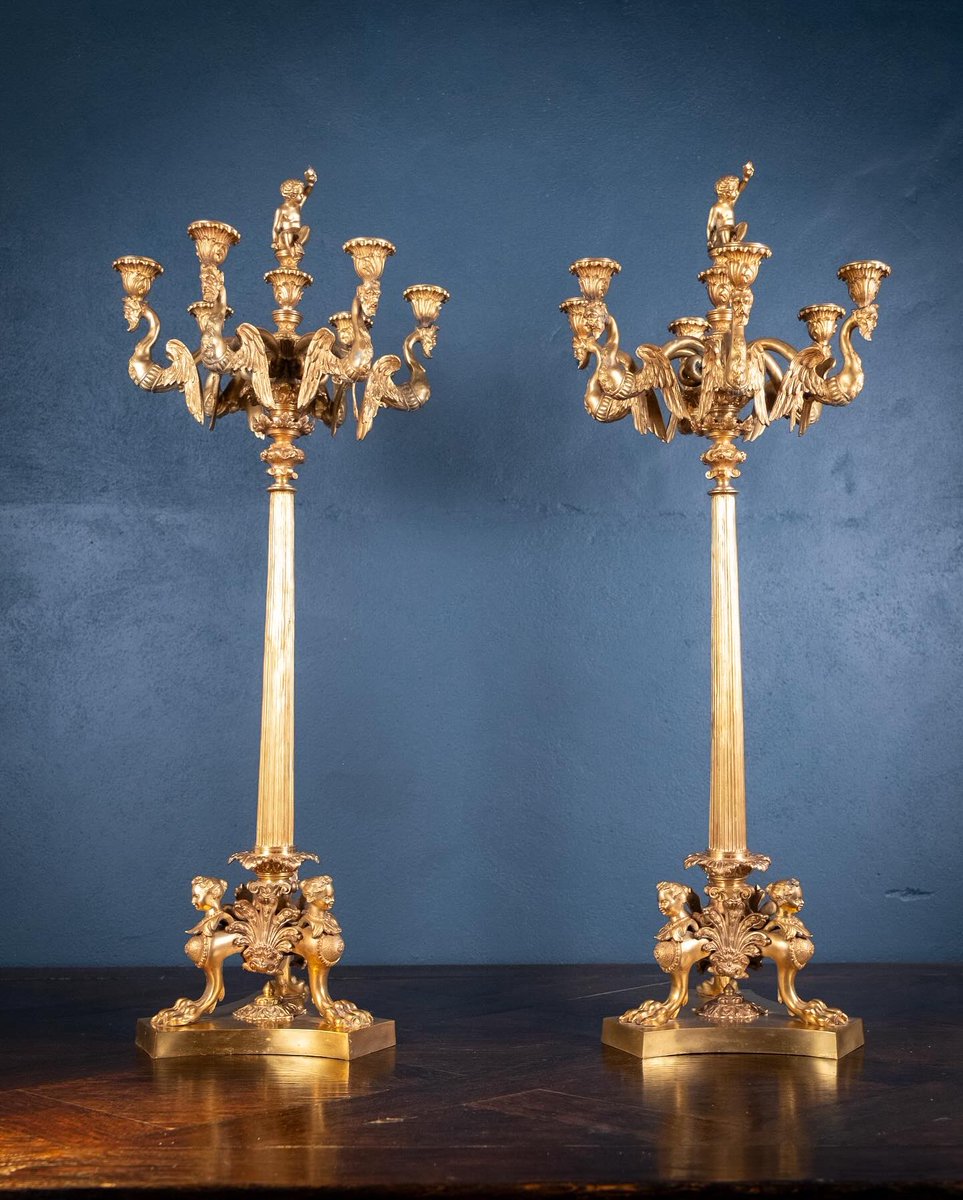 HarAntiques's tweet image. An outstanding pair of substantial 20th century gilt metal candelabra in the neoclassical style. Provenance: Bonnettstown Hall, Kilkenny, Ireland. Now available: bit.ly/3QS8JDY

#candelabra #interiors #tabledecor #neoclassical #mythicalcreatures