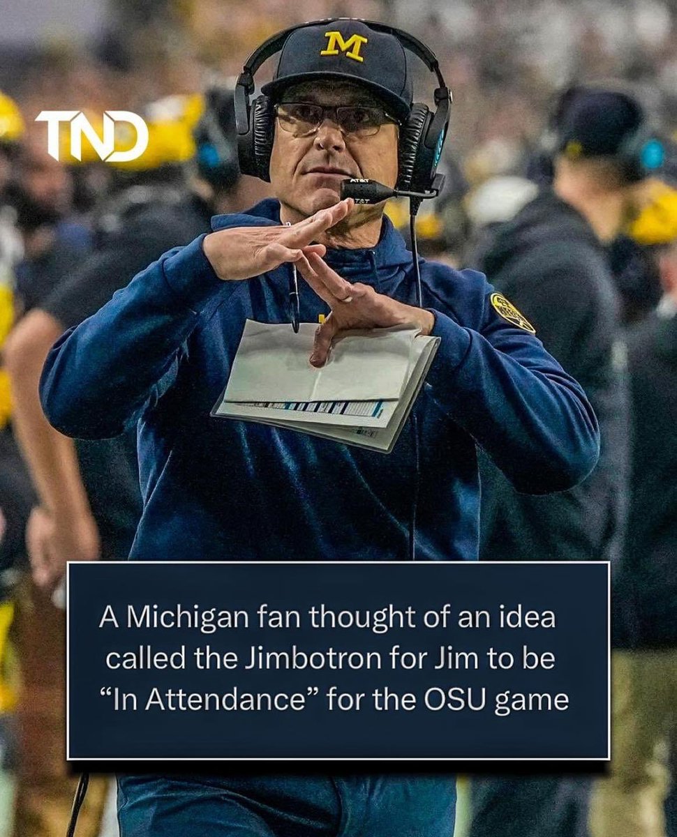 PatrickCoty's tweet photo. I like this idea - let’s see @CoachJim4UM on the big screen tomorrow supporting @UMichFootball!

#GoBlue https://t.co/D4I0n3yUVg