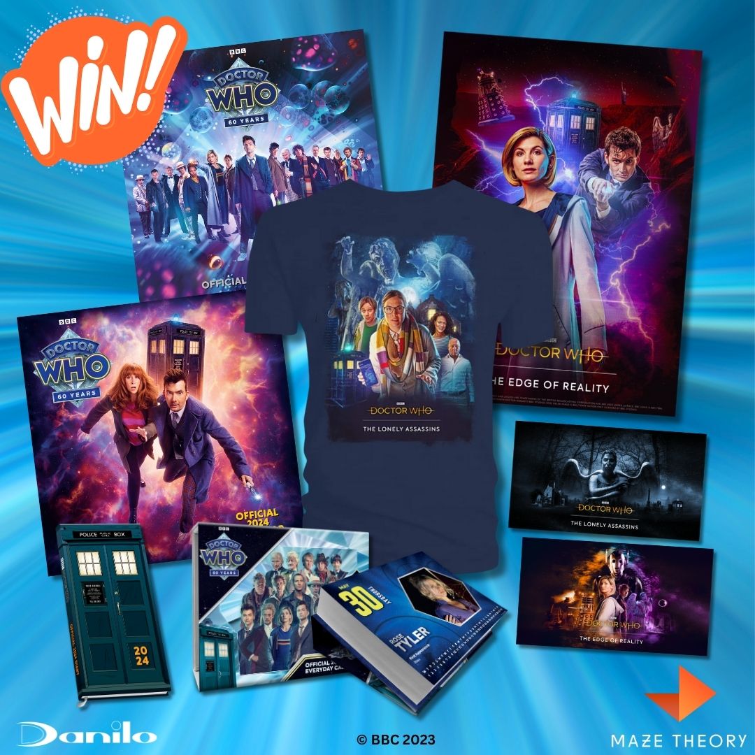 CalendarsUK's tweet photo. To celebrate the 60th Anniversary of #DoctorWho we've teamed up with @Maze_Theory to give away some fantastic prizes including:
🗓️ Doctor Who 2024 calendar & diary
🕹️#TheEdgeofReality game and poster
👕 #TheLonleyAssassins game and t-shirt
Enter now at https://t.co/ZhcLEytfKW https://t.co/bcWvL9ml89