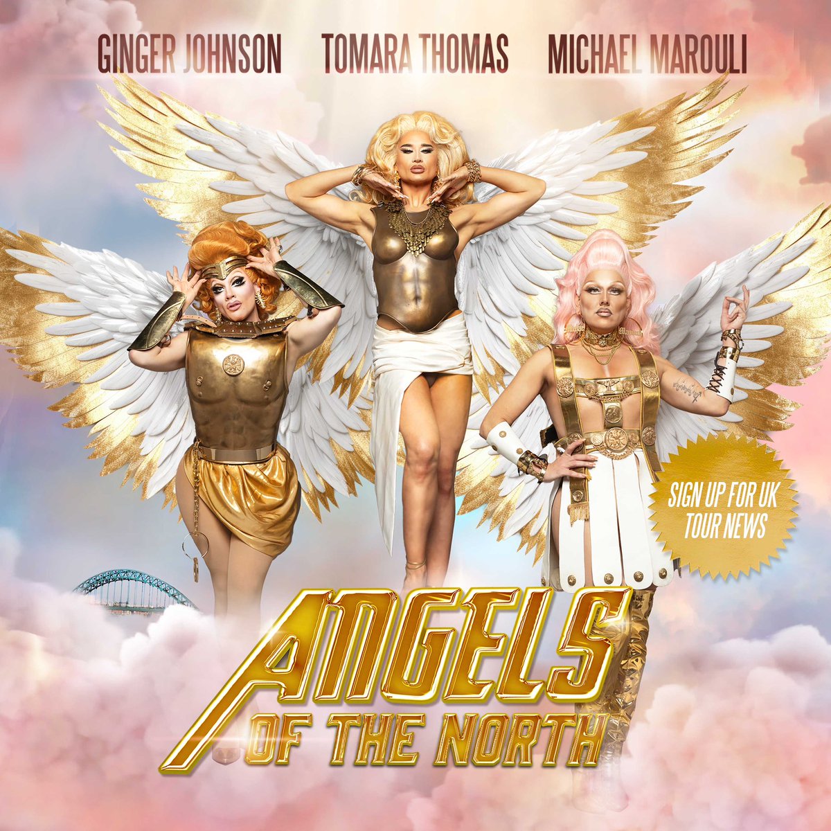 Ginger Johnson, Michael Marouli and Tomara Thomas on one stage, the Angels of the North! 
Do you want to see them in a city near you? Let them know! - theangelsofthenorth.co.uk
#dragraceuk
