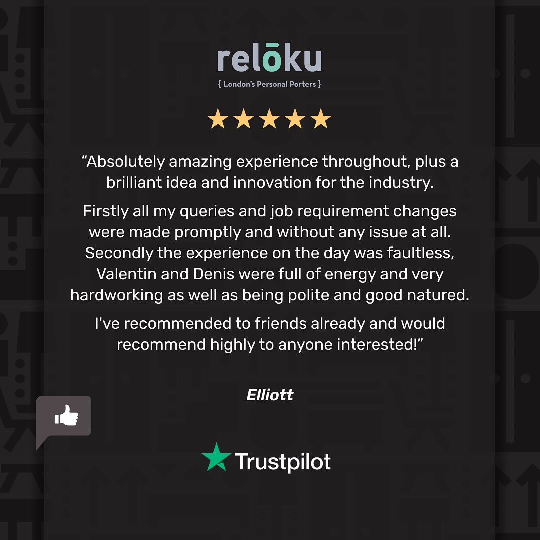 reloku's tweet image. 7 years of building pioneering tech and great removal teams wasn’t easy - but a few words make it all feel worthwhile. 🙌

Join Elliott, Ruth and the 25,000 Londoners who’ve chosen to Move Smarter with Relōku. 🏙️📦

Check out all our testimonials at reloku.com/testimonials 💬…