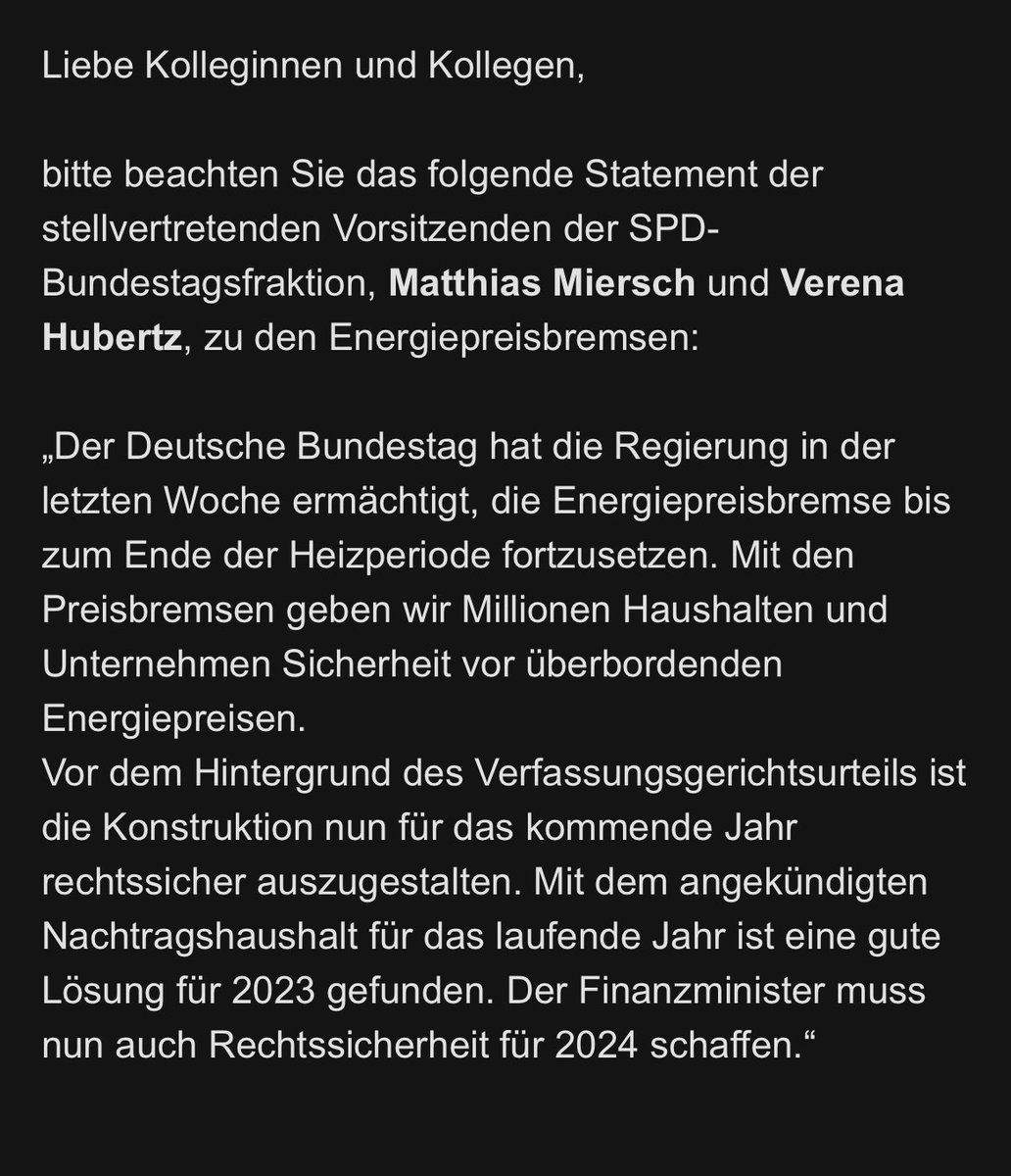 moritz_roedle's tweet photo. Aus der SPD-Fraktion bekommt Finanzminister Lindner Widerspruch im Bezug auf seine Preisbremsen-Aussage. Das Endgame für diese Koalition wird die Frage - Notlage 2024 - werden. https://t.co/vNK43NA0oT