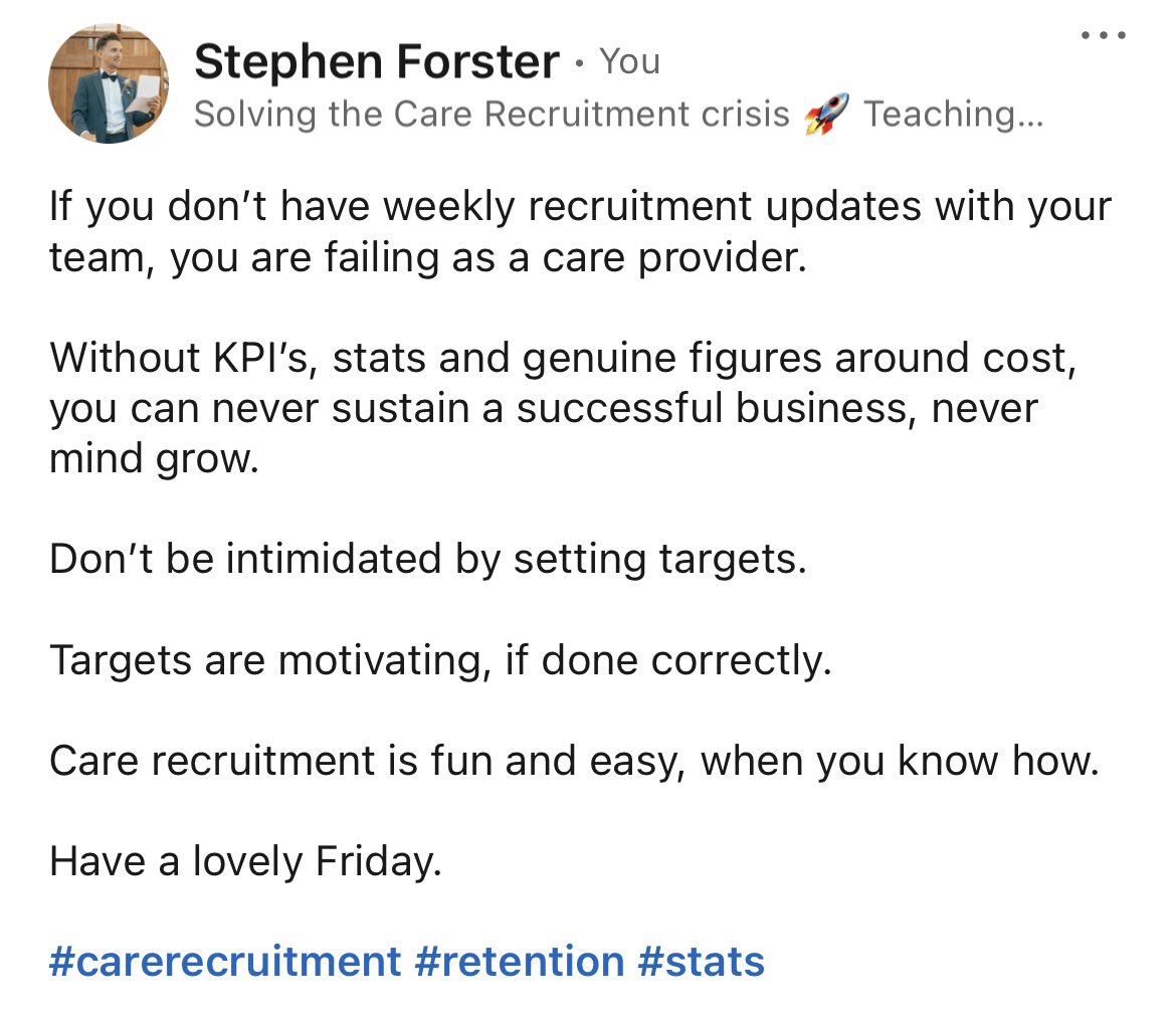 Stephen Forster | Care Recruitment Expert 🚀 tweet media