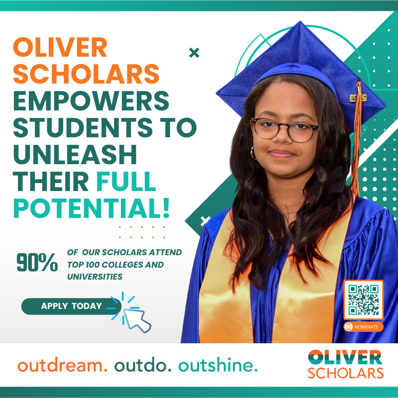 It's Nomination Season at Oliver Scholars!  Your nomination could change a young person's life forever.
To nominate, click here: oliverscholars.org/admissions #academics #blackbrownandgifted #oliverstrong #nominationseason #scholarship #leadership #service #opportunityunlocked
