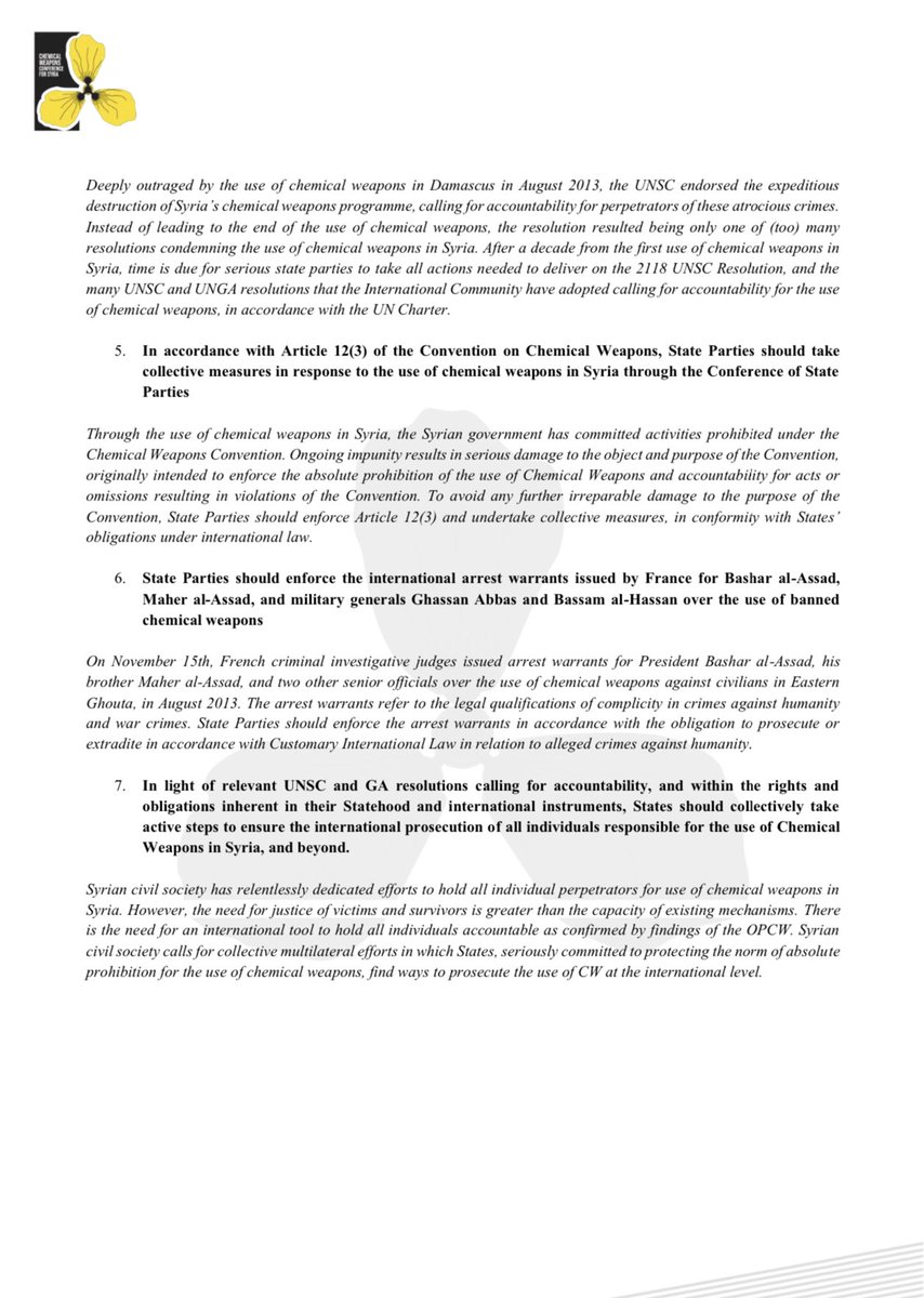 BritishSyrian's tweet photo. Final Statement from the Syrian Civil Society Conference on Chemical Weapons
#Syria #CWCforSyria https://t.co/F0tdVRFKxn