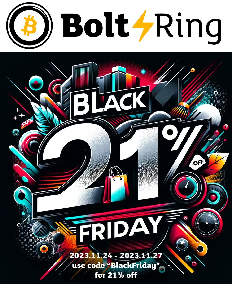 bitcoin_ring's tweet photo. 🌩️🛍️ This Black Friday, tap into the future of payments with the BoltRing! 💍 Just a wave of your hand for lightning-fast Bitcoin transactions. Grab yours at 21% off! ⚡️💳 #BlackFriday #BoltRing" https://t.co/eNOCz6Aqp0 https://t.co/pwPa6zjk0P