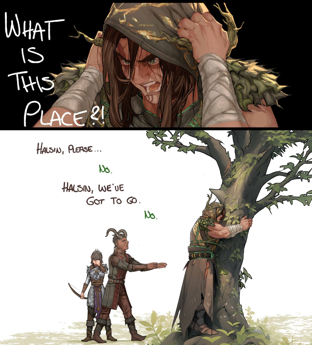Taking #Halsin to #BaldursGate was just an interesting experience. Poor boy had an existential crisis 😟

#baldursGate3 <a href="/DaveJonesActor/">Dave Jones | Halsin, Baldur’s Gate 3 🌿🐻</a>