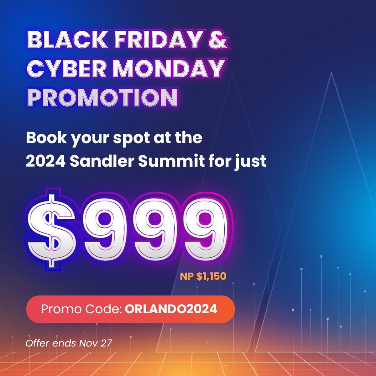 SandlerSalesPro's tweet photo. Lowest ticket price of the season!  This weekend only!  Save $151 on Sandler Summit tickets.  

Enter the code "Orlando2024" at checkout to enjoy this offer: https://t.co/zy8qWM7a4c

💥 Unleash your competitive edge! https://t.co/kFs1iz0F5h