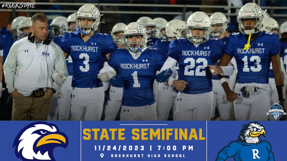 GAMEDAY!

It's the State Semifinals between Rockhurst and Liberty North. This one is for a trip to Columbia next Saturday.
Rock Nation - we need your support at Dasta Memorial Stadium tonight! The best way to stay warm... be loud!
Kickoff is set for 7:00 p.m. Rock State!