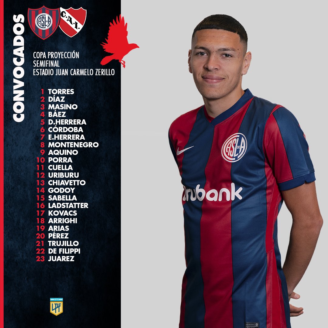 caslajuveniles's tweet photo. ¡Los elegidos por Pipi Romagnoli! 

Desde las 20, #SanLorenzo se medirá ante Independiente, por la semifinal de la  #CopaProyección, en el Estadio Juan Carmelo Zerillo 

💻📺¡Mirá el partido en vivo! ▶️ @LPFPlay y TNT Sports 

¡#VamosLosPibes! 💪💙❤️ https://t.co/ZfRm7NarjX