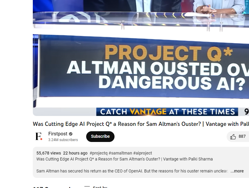 AGI = REAL intelligence
AI what you see available now

Q* is the 1st step to AGI, the next step to being "sentient".

Did <a href="/sama/">Sam Altman</a> try to save the world by being closed lipped?

Here is a video from <a href="/firstpost/">Firstpost</a> about Q* 👇
youtube.com/watch?v=4wwzxq…
.
.
.
$GROK $ETH #Crypto
