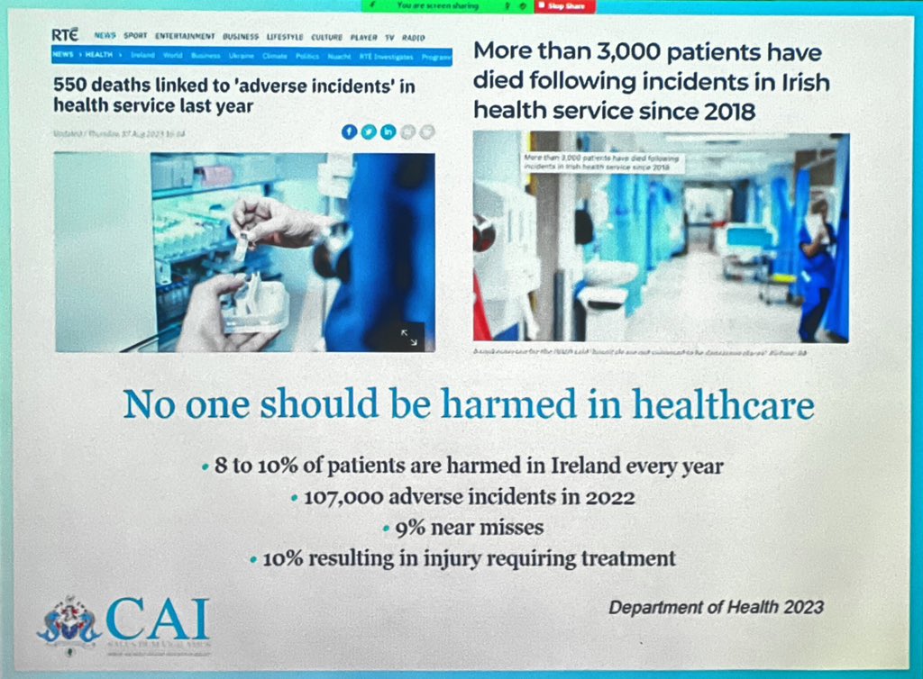 OBsleepmerchant's tweet photo. Dr Terry Tan (chair of @COAIrl Quality and patient safety advisory subcommittee) presents on Quality and Safety in #OBAnes. Acknowledges contributions of others. “No one should be harmed in healthcare” #ISOA23 https://t.co/n3k70MR101