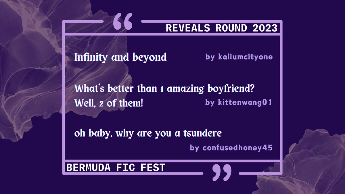 BFF 2023: REVEALS

it's a wrap! thank you to all writers for sticking with us, as well as all readers! i hope y'all have a great day :)