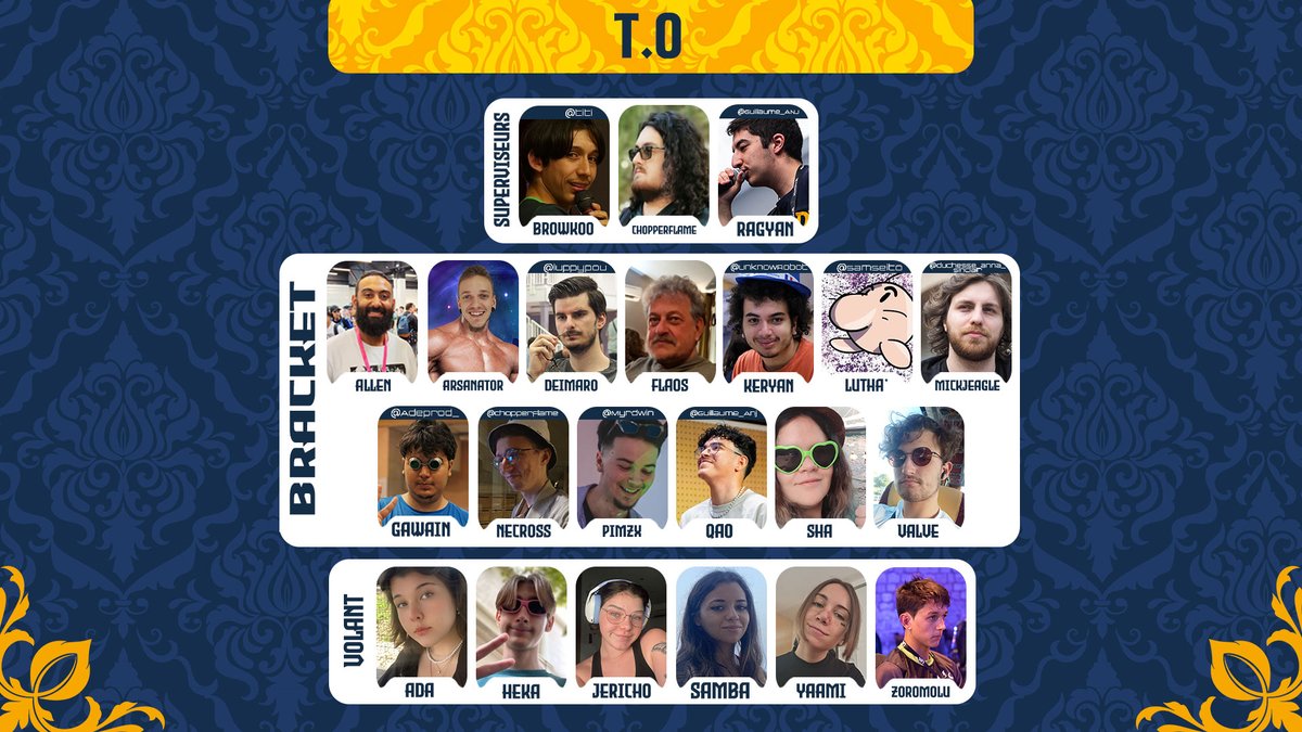 😎T.O REVEAL😎

🇫🇷 Je vous présente, avec grand plaisir notre équipe de T.O (quasiment du sud💙) qui s'occupera du tournoi !

🇪🇺 It is with great pleasure that I introduce to you our T.O team (almost all from our region💙) who will be in charge of the tournament !