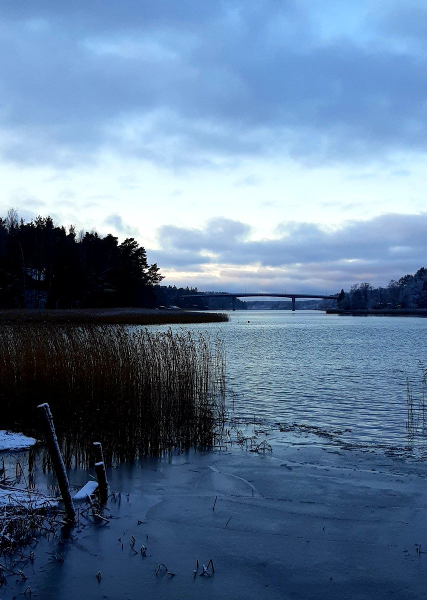 sariruusumo's tweet photo. Auringonlaskun viimeiset sinisen ja harmaan sävyt Kirkonsalmella, Merimaskussa. Kyllä on tosi kaunista vaikka jääkylmä merituuli ei kyllä kauaa houkuttele paikallaan seisoskelemaan... #Otava #Merimasku #Naantali https://t.co/KhFfMgH3c0