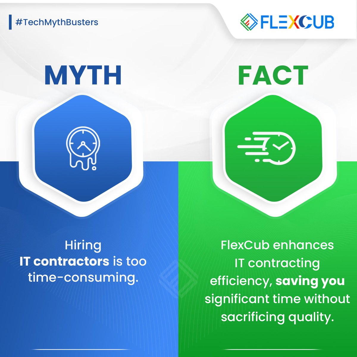 Dive into the truth with FlexCub. Unleash the power of streamlined processes!

To know more: bit.ly/44XU7ZA

#FlexCub #myth #streamlineprocesses #fact #TechMythBusters #ITContractors