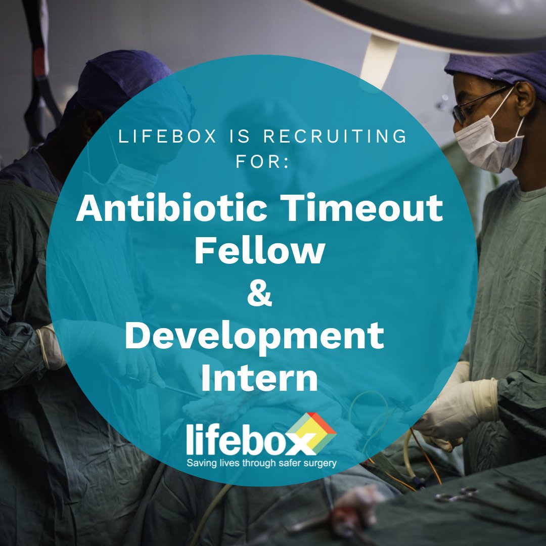 SaferSurgery's tweet photo. Lifebox is recruiting for an Antibiotic Timeout Fellow and Development Intern. Learn more about these roles at https://t.co/T4m71qSwBT

#recruitment #jobs #globalhealth #development #fundraising #internship #developmentintern #fundraisingintern #surgicalsafety #surgicalinfection https://t.co/6lFIogN8yX