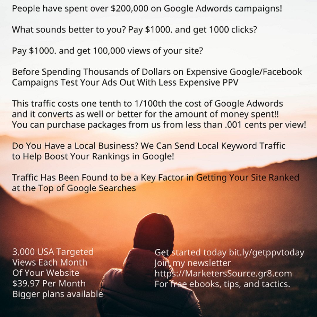 marketerssource's tweet photo. Thanks Giving Special
https://t.co/E8CaZMy2Ot
#ppv #ppvvsppc #get100000views #classifiedads #yourownadwebsite #classifiedadssubmissions #makemoneyonline https://t.co/0ivMhy2ChD