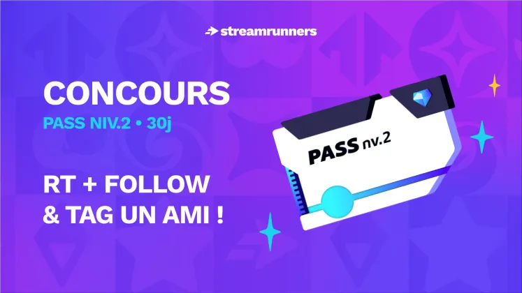 StreamRunnersFR's tweet photo. 🚨 RAPPEL #CONCOURS chez Streamrunners !

🍀 Tentez de gagner 1 MOIS D'ABONNEMENT PASS NIVEAU 2 
⏳ DISPO jusqu'au 30/11 à 23h59 (Paris)

🔄 RT + LIKE 
💟 FOLLOW @StreamRunnersFR 
👤 TAG UN AMI

👇 Tenter votre chance 👇 https://t.co/dTHs9bNIzy