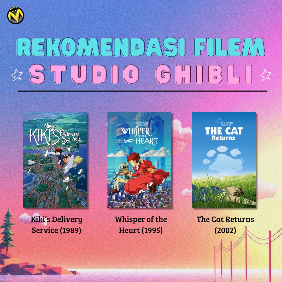 komikmpts's tweet photo. Filem-filem Studio Ghibli sangat sinonim dengan perkataan ‘estetik’ kerana sinematografi yang cantik memberikan impak kepada emosi. 

Kalian ada rekomendasi filem lain untuk Pulau Dunia Estetika? 👀✨ #berlayarduniafiksyenPTS #malaysiamembaca #rakpts #bukupts #bukufiksyen #komikm https://t.co/Be0iVMxdSS